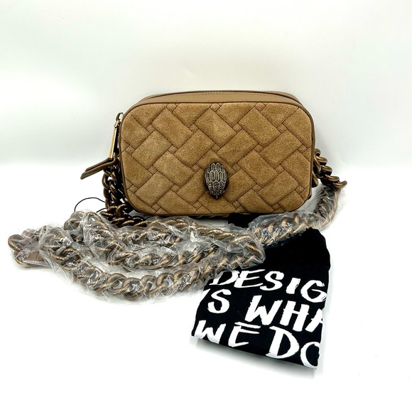 Kurt Geiger Handbags - Quilted Tan Crossbody Bag with Chain Strap